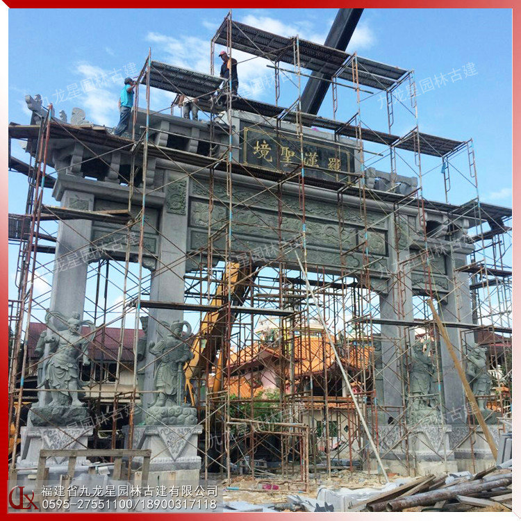 三門(mén)五樓石雕牌坊-濟(jì)公廟(4)