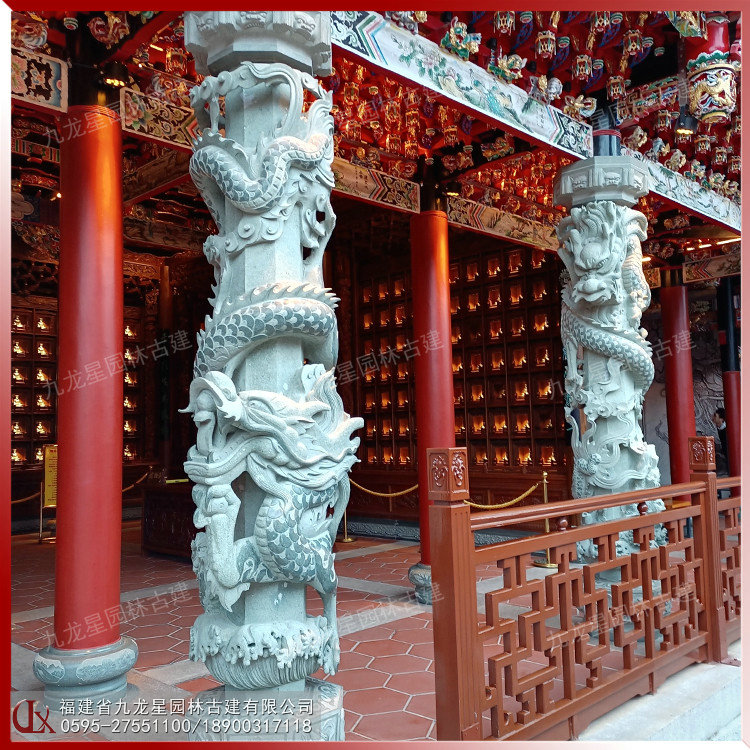 石雕龍柱圖片