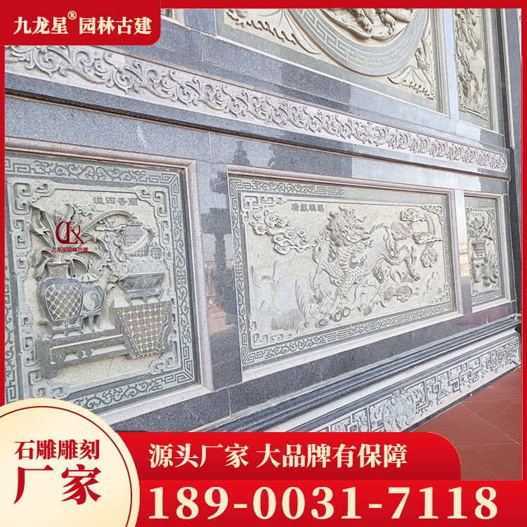 農(nóng)村祠堂石材浮雕圖片